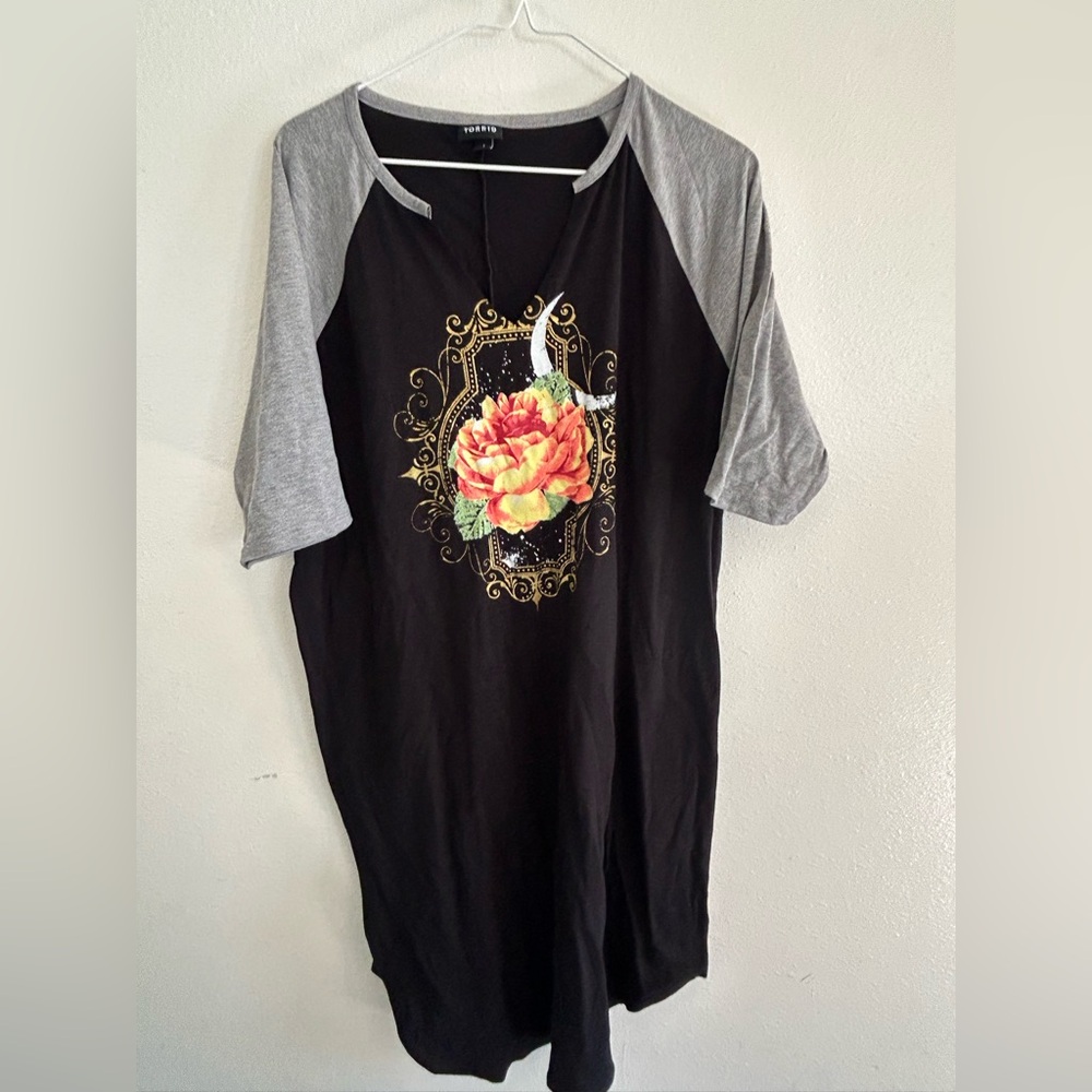 Torrid Black and Gray Tee Dress